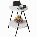 Стол приставной с 2-мя круглыми белыми столешницами ESSEL SIDE TABLE WHITE варинант исполнения - 1 | Loft Concept в Рязани
