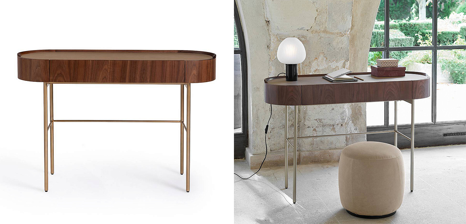 Стол-консоль Walnut and Leather Стол-консоль Walnut and Leather - Loft-Concept в Рязани
