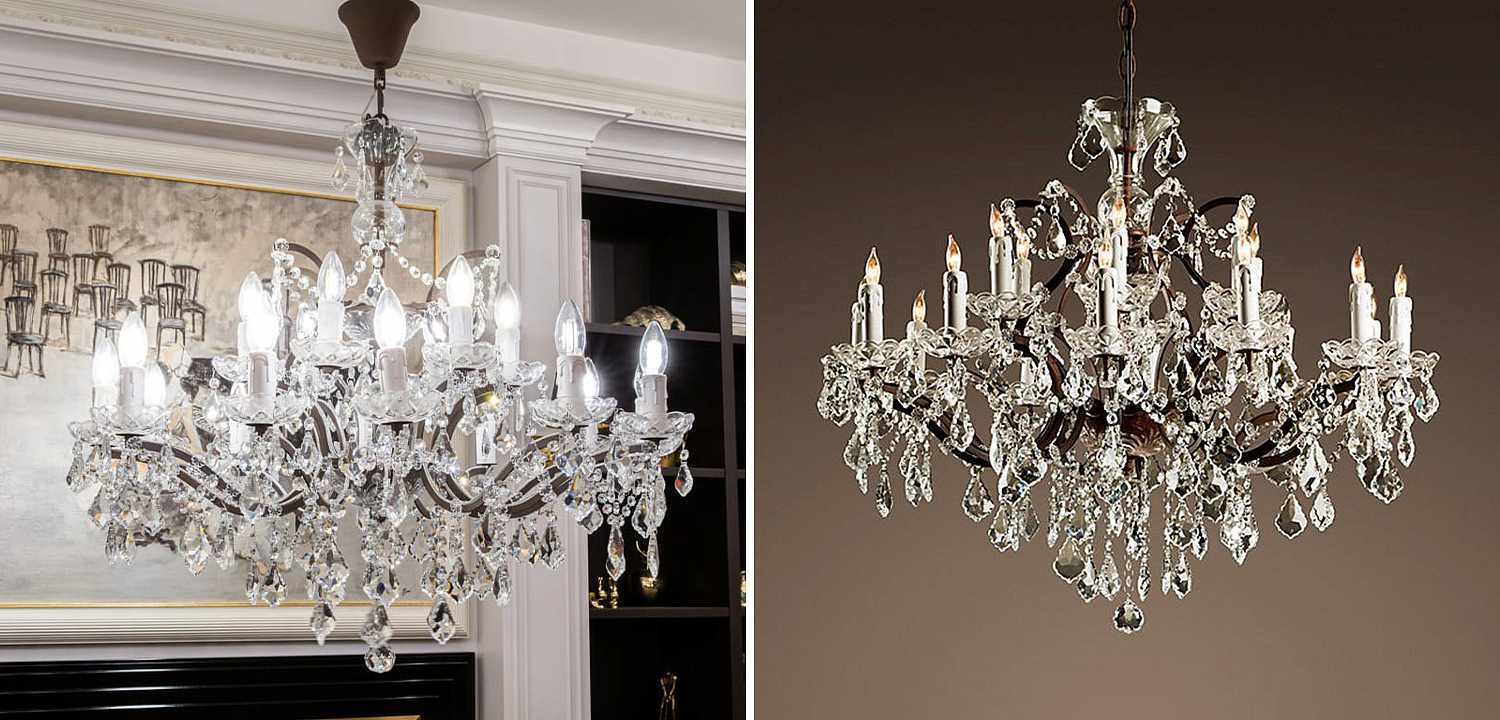Люстра 19th c. Rococo IRON & CLEAR CRYSTAL Brown Chandelier 18 Люстра 19th c. Rococo IRON & CLEAR CRYSTAL Brown Chandelier 18 - Loft-Concept в Рязани