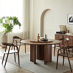 Стол обеденный круглый с двойной столешницей Walnut Wood Table варинант исполнения - 2 | Loft Concept в Рязани