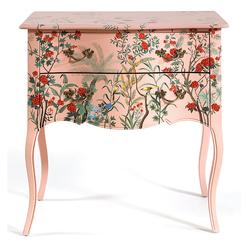 Комод розовый с росписью Цветы L.XV CHEST OF DRAWERS Flowers Розовый Мульти Комод розовый с росписью Цветы L.XV CHEST OF DRAWERS Flowers Розовый Мульти в Рязани | Loft Concept