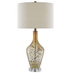 Настольная лампа с тканевым абажуром в форме цилиндра Thin Neck варинант исполнения - 2 | Loft Concept в Рязани