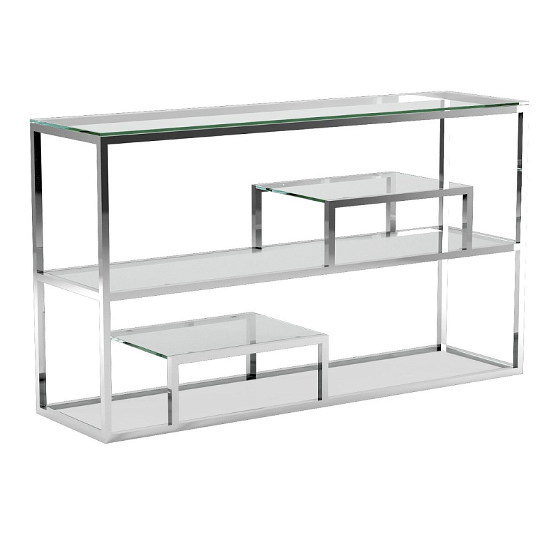 Консоль Step Console Silver Серебряный Прозрачный (Transparent) Консоль Step Console Silver Серебряный Прозрачный (Transparent) в Рязани | Loft Concept