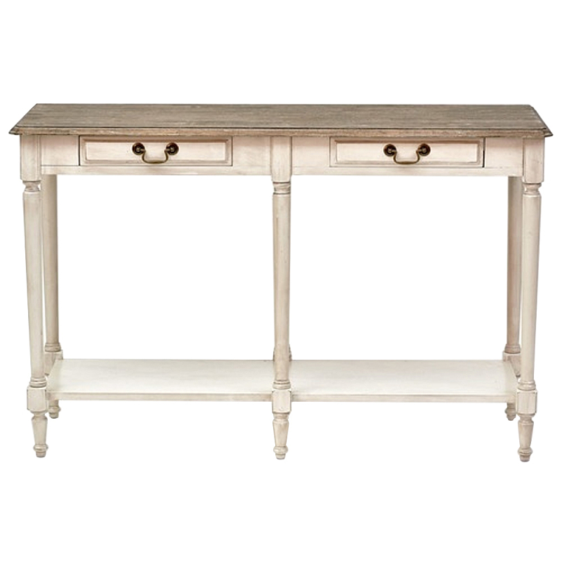 Деревянная консоль с двумя ящиками Margery Provence Console Table Бежевый Дуб темный Деревянная консоль с двумя ящиками Margery Provence Console Table Бежевый Дуб темный в Рязани | Loft Concept