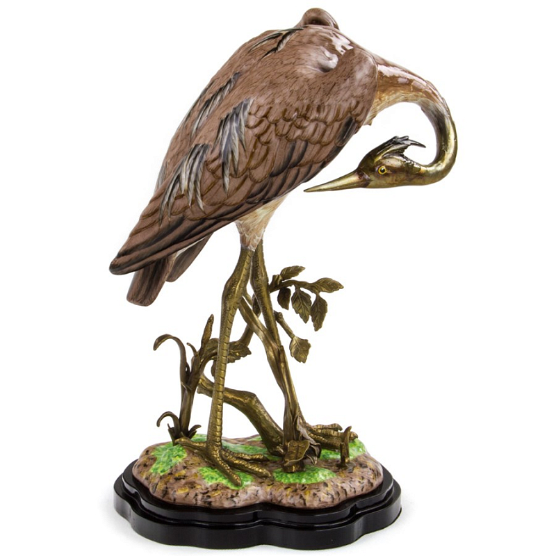 Статуэтка Porcelain Heron Коричневый Бронза Статуэтка Porcelain Heron Коричневый Бронза в Рязани | Loft Concept