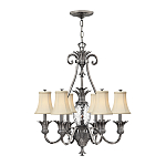 Люстра с 7-ю кремовыми текстильными абажурами Hinkley варинант исполнения - 2 | Loft Concept в Рязани