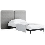 Кровать с большим мягким изголовьем Unity Grey Bed варинант исполнения - 8 | Loft Concept в Рязани