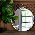 Зеркало настенное в раме белого цвета с декором птица на ветке Mirror Portal варинант исполнения - 2 | Loft Concept в Рязани