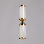 Подвесной светильник с двумя белыми рифлеными цилиндрическими плафонами Golden Swirl варинант исполнения - 4 | Loft Concept в Рязани