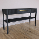 Дизайнерская Консоль с полкой и ящиком Primo Черный дуб варинант исполнения - 2 | Loft Concept в Рязани