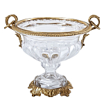 Чаша из прозрачного стекла с бронзовой подставкой и ручками Eden Garden варинант исполнения - 1 | Loft Concept в Рязани