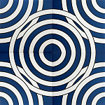 Дизайнерская плитка с узором Круги синяя варинант исполнения - 1 | Loft Concept в Рязани