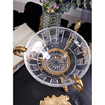 Чаша из прозрачного рельефного стекла на бронзовой подставке Eden Garden варинант исполнения - 2 | Loft Concept в Рязани