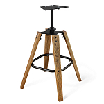 Барный стул со спинкой и подлокотниками на 4-х коричневых деревянных ножках Бежевый Велюр Ava Charm варинант исполнения - 6 | Loft Concept в Рязани