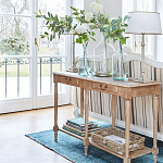 Деревянная консоль из массива дерева с двумя ящиками Oak Margery Provence Console Table варинант исполнения - 3 | Loft Concept в Рязани