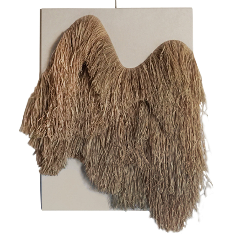 Декор настенный из соломы рафия CANVAS RAFFIA Decor Коричневый Бежевый в Рязани | Loft Concept 