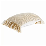 Чехол на подушку горчичного цвета с бахромой и объемным узором Ethnic mix варинант исполнения - 1 | Loft Concept в Рязани