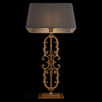 Настольная лампа на ажурном чугунном основании с тканевым серым абажуром Openwork Lamp варинант исполнения - 4 | Loft Concept в Рязани