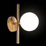 Бра с золотым основанием и белым плафоном в форме шара Bubble варинант исполнения - 2 | Loft Concept в Рязани