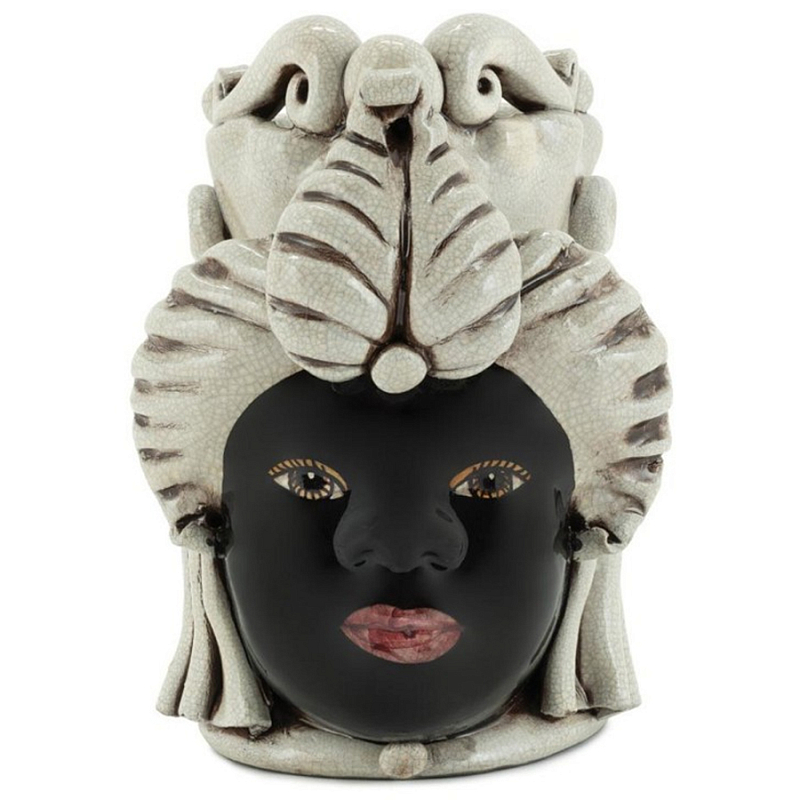 Ваза Vase Moro Lady Small Черный Бежевый Ваза Vase Moro Lady Small Черный Бежевый в Рязани | Loft Concept