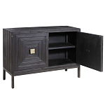 Тумба черная из дерева двухдверная Geometric Double Door Nightstand варинант исполнения - 1 | Loft Concept в Рязани