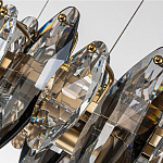 Люстра подвесная с овальными подвесками из стекла дымчатого цвета Harlow Crystal Round варинант исполнения - 5 | Loft Concept в Рязани