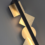 Бра вертикальное черного цвета с золотыми кругами и квадратами Gravyura варинант исполнения - 2 | Loft Concept в Рязани