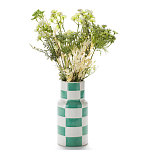 Ваза из фаянса Brighter than the Stars с шахматным принтом бирюзового цвета  варинант исполнения - 3 | Loft Concept в Рязани