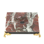 Подставка под шар квадратная из натурального камня Креноид на ножках Natural Stone Sphere Stands варинант исполнения - 1 | Loft Concept в Рязани