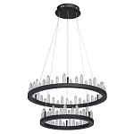 Люстра с двумя кольцами черного цвета с хрустальными элементами QUARTZ CRYSTAL варинант исполнения - 2 | Loft Concept в Рязани