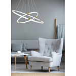 Люстра подвесная с двумя пересекающимися белыми светодиоидными кольцами Luke Lampco Tracer Lamp варинант исполнения - 10 | Loft Concept в Рязани