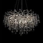 Люстра подвесная с прозрачными стеклянными подвесками в форме капель Диаметр 80 см Droplet Chandelier варинант исполнения - 8 | Loft Concept в Рязани