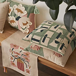 Подушка декоративная зеленого цвета с геометрическим рисунком Divine Abstractions варинант исполнения - 7 | Loft Concept в Рязани