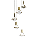 Каскадная люстра с плафонами в форме бриллианта Diamond Crystal Cascade Chandelier варинант исполнения - 3 | Loft Concept в Рязани