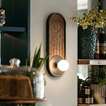 Бра с декором из плетеного бамбука Wicker Oval Lamp варинант исполнения - 4 | Loft Concept в Рязани