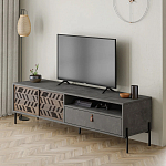 ТВ-тумба с раздвижными дверцами Mallin Metal TV Stand варинант исполнения - 2 | Loft Concept в Рязани