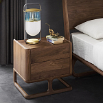 Прикроватный деревянный столик с 2-мя ящиками Moon Walnut Furniture варинант исполнения - 1 | Loft Concept в Рязани