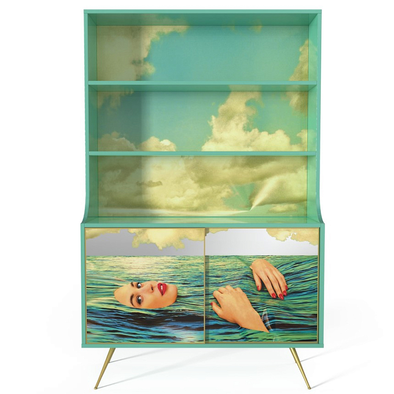 Стеллаж Seletti Seagirl Голубой Золотой Стеллаж Seletti Seagirl Голубой Золотой в Рязани | Loft Concept