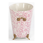 Кашпо из белого фарфора с розовым цветочным орнаментом Eden Garden варинант исполнения - 3 | Loft Concept в Рязани