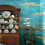 Обои ручная роспись Nantucket Crossing Brandt colourway on scenic paper варинант исполнения - 1 | Loft Concept в Рязани