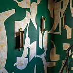 Обои ручная роспись в стиле Арт-деко Symphony Original colourway on Jade silk dupion варинант исполнения - 3 | Loft Concept в Рязани