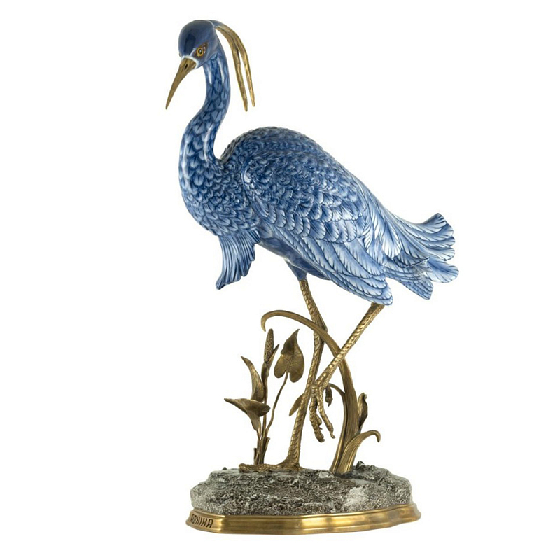 Статуэтка HERON ATLANTA BLUE Синий Бронза Статуэтка HERON ATLANTA BLUE Синий Бронза в Рязани | Loft Concept