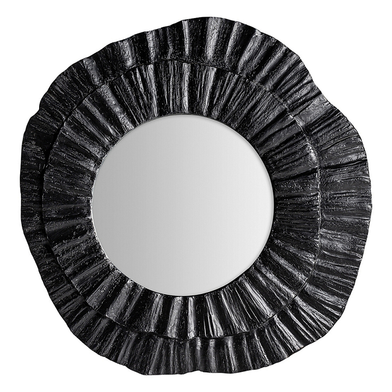 Зеркало в фактурной черной раме в современном стиле Black Maelstrom Черный в Рязани | Loft Concept 