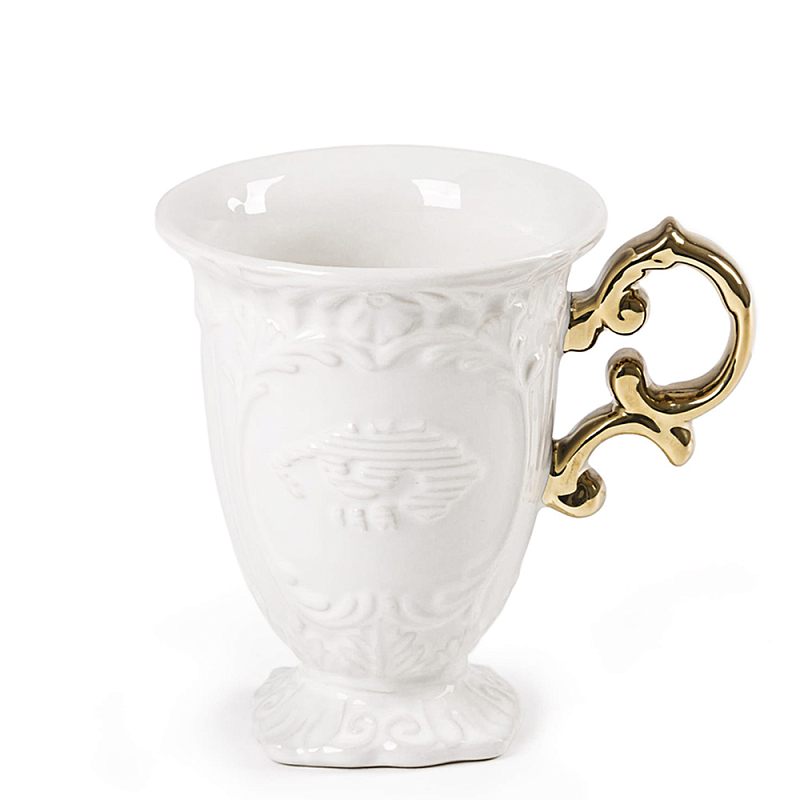 Кружка Seletti I-Mug Gold Белый Золотой Кружка Seletti I-Mug Gold Белый Золотой в Рязани | Loft Concept