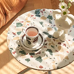 Дизайнерский журнальный стол с круглой столешницей на изогнутых стальных ножках Obafaby варинант исполнения - 3 | Loft Concept в Рязани