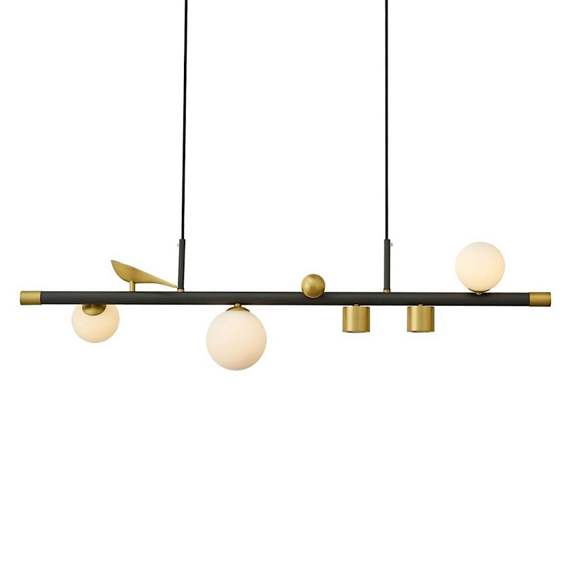 Подвесной светильник Black NOMI Черный матовый матовое золото Белый в Рязани | Loft Concept 