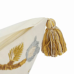 Чехол на подушку с кисточками и вышивкой птиц Ethnic mix Birds Square варинант исполнения - 3 | Loft Concept в Рязани