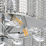 Люстра круглая на цепи цвета хром с прозрачными рельефными хрустальными пластинами Textured Glass Chandelier варинант исполнения - 4 | Loft Concept в Рязани