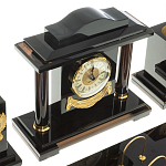 Настольный письменный набор с часами из природного камня обсидиана National Еmblem варинант исполнения - 4 | Loft Concept в Рязани