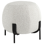 Пуф в ткани букле молочного цвета Pikelet варинант исполнения - 1 | Loft Concept в Рязани